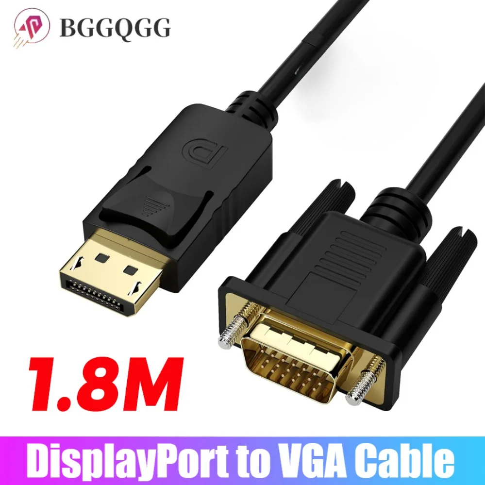 1.8m DisplayPort To VGA Cable 1080P Display Port TO VGA Adapter DP TO VGA Converter for PC Computer TV Laptop Projector Monitor
1.8m DisplayPort To VGA Cable 1080P Display Port TO VGA Adapter DP TO VGA Converter for PC Computer TV Laptop Projector Monitor