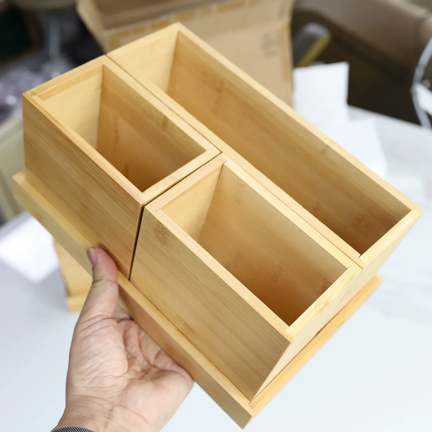 Bamboo Cosmetic & Toiletry Storage Box – 4‑Piece Set, Desktop Organizer for Bathroom, Bedroom & Vanity
Bamboo Cosmetic & Toiletry Storage Box – 4‑Piece Set, Desktop Organizer for Bathroom, Bedroom & Vanity