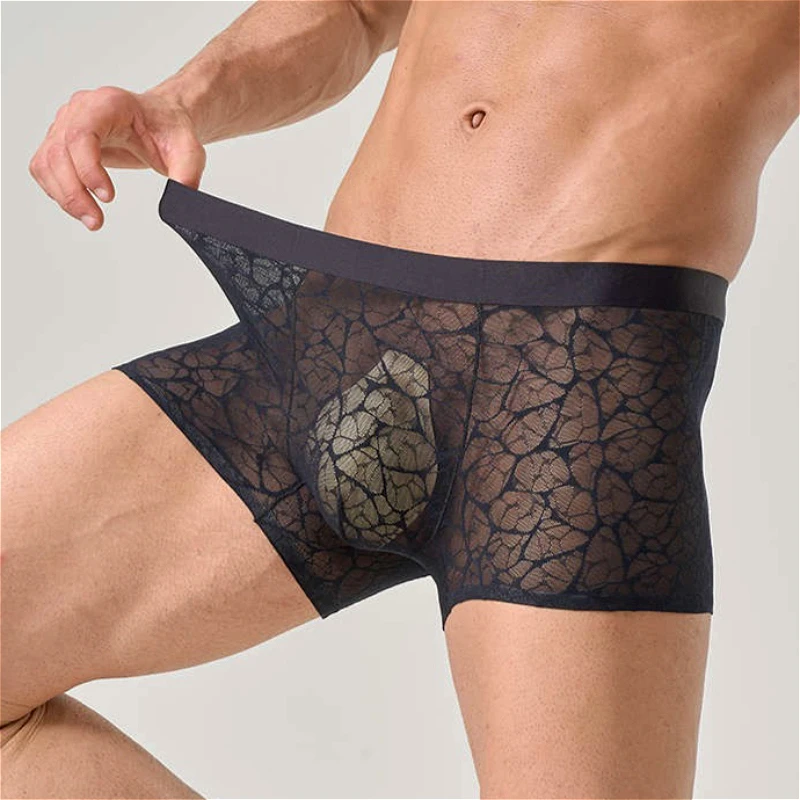 Boxers Mens Sexy Underwear Translucent Shorts U Convex Pouch Boxershorts Jacquard Men Panties Soft Lace See-Through Boxer Homme
Boxers Mens Sexy Underwear Translucent Shorts U Convex Pouch Boxershorts Jacquard Men Panties Soft Lace See-Through Boxer Homme