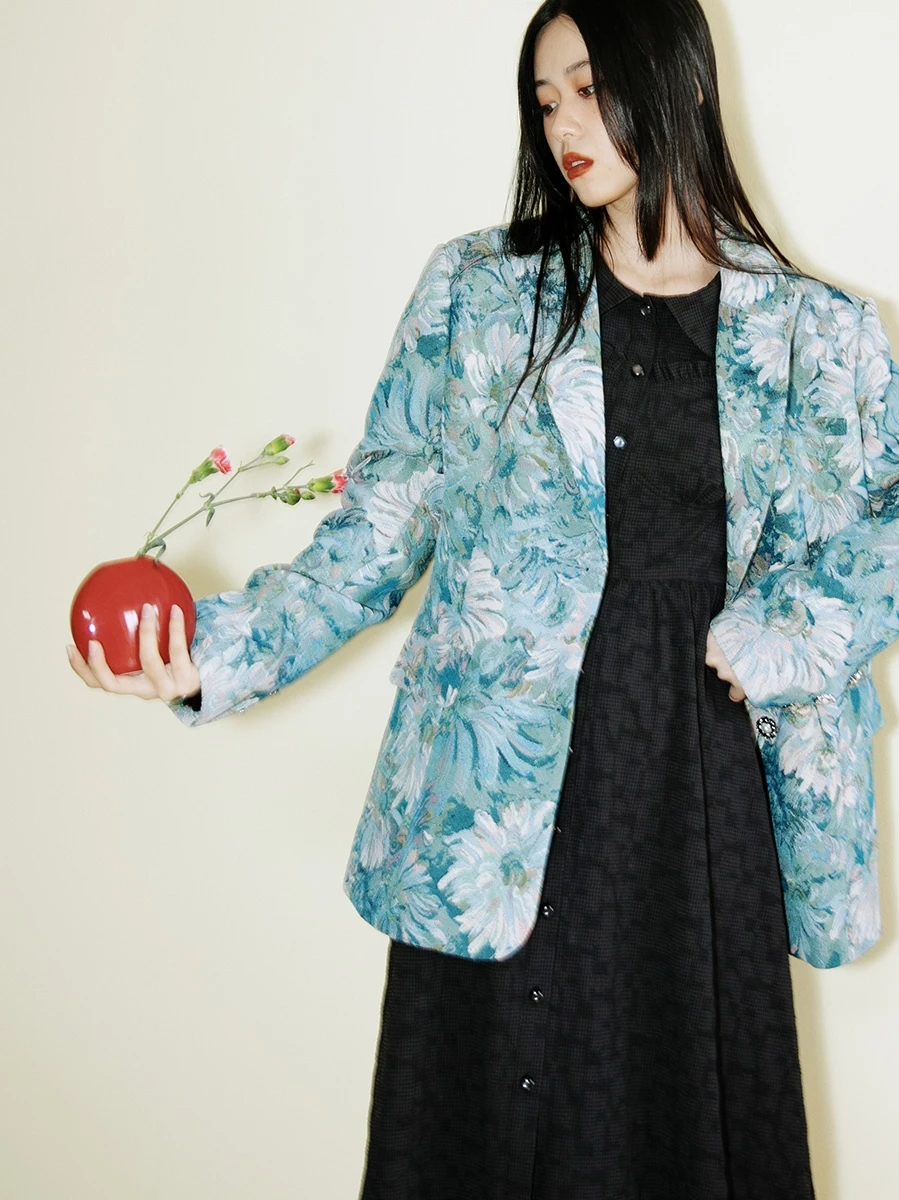 Artistic Girl's Floral Ring Painting High Crtsmanip Embroidered Suit Jaet Women Spring Autumn Sli Commute Faion
Artistic Girl's Floral Ring Painting High Crtsmanip Embroidered Suit Jaet Women Spring Autumn Sli Commute Faion