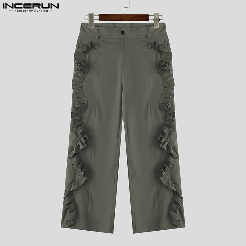 INCERUN Men Pants Solid Color Button Ruffle Loose Casual Trousers Men Streetwear Fashion Leisure Male Straight Pants Joggers
INCERUN Men Pants Solid Color Button Ruffle Loose Casual Trousers Men Streetwear Fashion Leisure Male Straight Pants Joggers