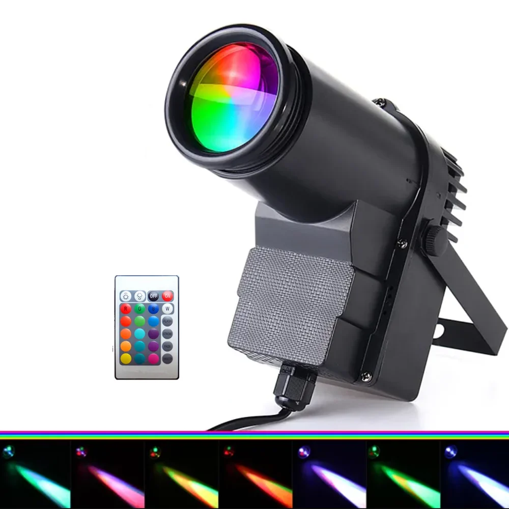 10W RGBW DMX512 LED Spot Light Wireless Remote Control LED Pinspot Light Beam Effects Spotlight Window Display Light Disco Lamp
10W RGBW DMX512 LED Spot Light Wireless Remote Control LED Pinspot Light Beam Effects Spotlight Window Display Light Disco Lamp