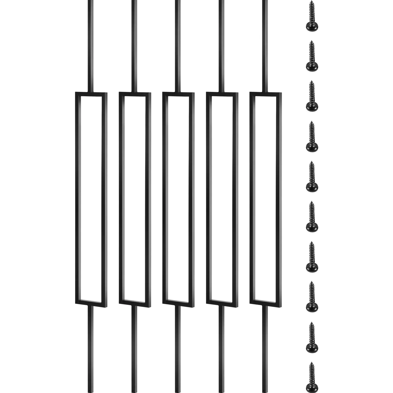 Deck Balusters, 10 Pack Metal Deck Spindles, 44\"x0.5\" Staircase Baluster With Screws, Iron Deck Railing For Wood And
Deck Balusters, 10 Pack Metal Deck Spindles, 44\"x0.5\" Staircase Baluster With Screws, Iron Deck Railing For Wood And