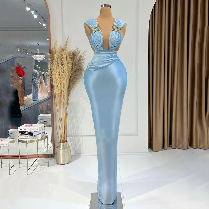 Thinyfull Formal Mermaid Prom Evening Dresses V-Neck Beadings Sleeveless Party Prom Dress Blue Cocktail Prom Gowns Custom Size
Thinyfull Formal Mermaid Prom Evening Dresses V-Neck Beadings Sleeveless Party Prom Dress Blue Cocktail Prom Gowns Custom Size