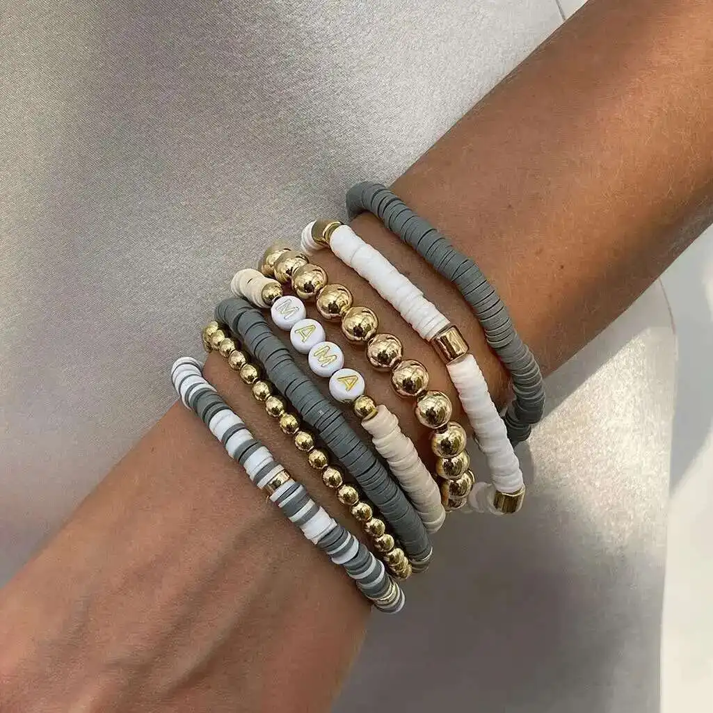 Salircon 7Pcs/set Boho Style Wood Bead Soft Clay Bracelet Women 2025 Colorful Letters Elastic Multilayer Bracelet Ladies Jewelry
Salircon 7Pcs/set Boho Style Wood Bead Soft Clay Bracelet Women 2025 Colorful Letters Elastic Multilayer Bracelet Ladies Jewelry