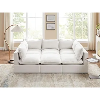 Sectional Sofa, 6 Seater Sleeper Sectional Sofa Modular Sectional Couch for Living Room