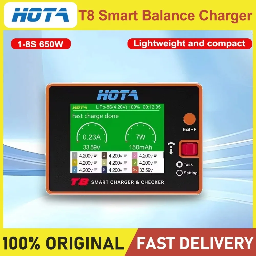 HOTA T8 650W 22A XT60 1-8S/T6 XT60/PD Dual Input Intelligent Charger Checker for a wide range of devices
HOTA T8 650W 22A XT60 1-8S/T6 XT60/PD Dual Input Intelligent Charger Checker for a wide range of devices
