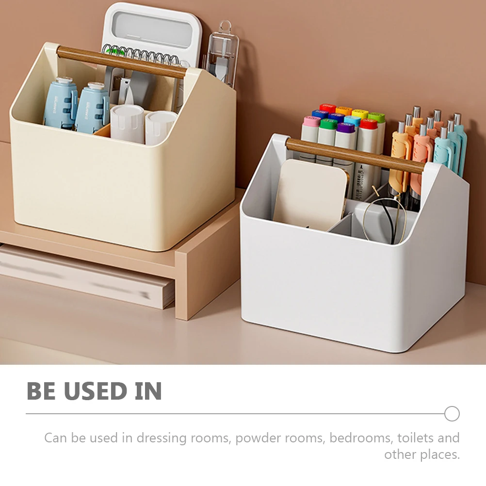 1pc Desktop Storage Organizer Box With Handle Bathroom Bedroom Office Supplies Stationery Pen Remote Control Holder
1pc Desktop Storage Organizer Box With Handle Bathroom Bedroom Office Supplies Stationery Pen Remote Control Holder
