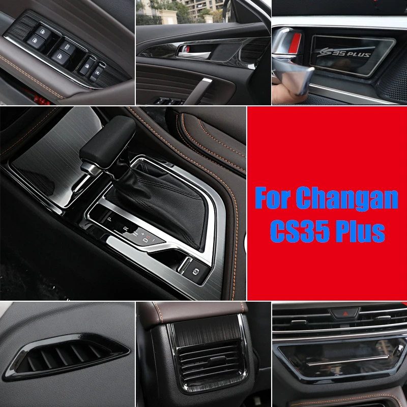 Аксессуары для Changan CS35 Plus 2018-2021, внутренняя отделка из черной нержавеющей стали
Аксессуары для Changan CS35 Plus 2018-2021, внутренняя отделка из черной нержавеющей стали