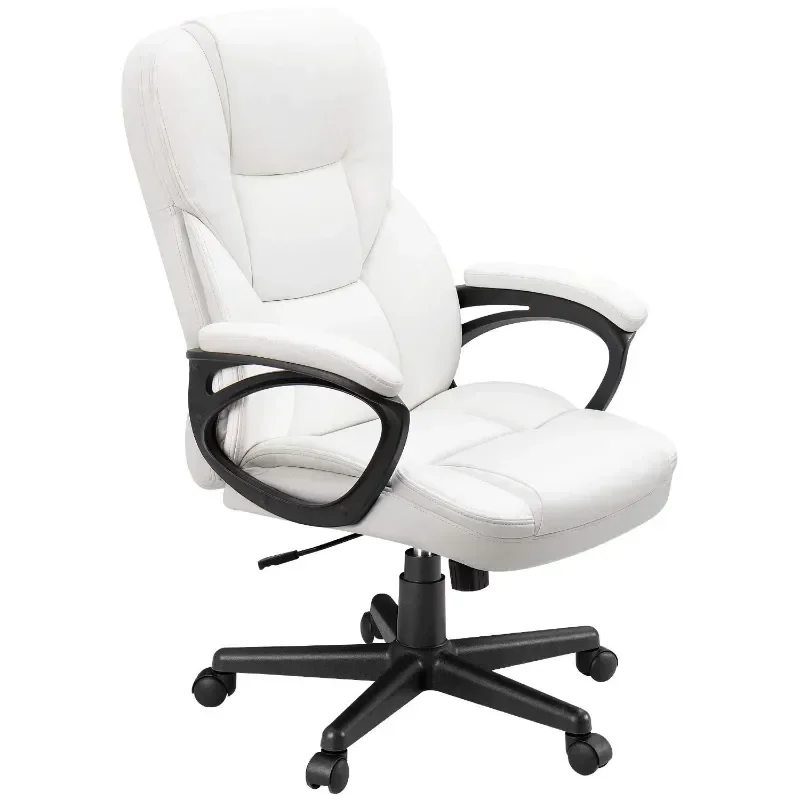 Artificial leather high-back administrative office chair, lumbar support, white
Artificial leather high-back administrative office chair, lumbar support, white