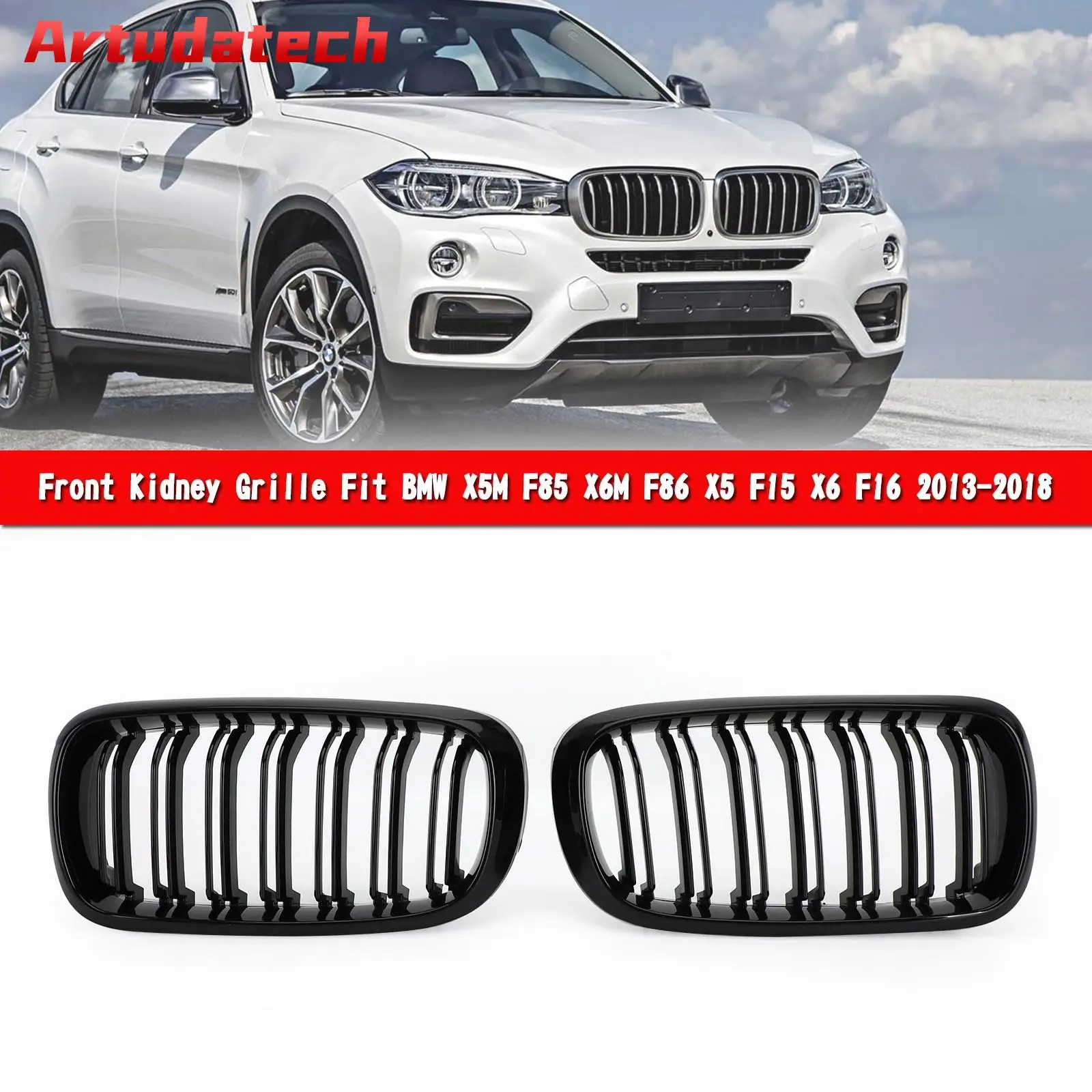 Глянцевая черная двойная передняя решетка Artudatech, подходит для BMW X5M F85 X6M F86 X5 F15 X6 F16 13-18
Глянцевая черная двойная передняя решетка Artudatech, подходит для BMW X5M F85 X6M F86 X5 F15 X6 F16 13-18