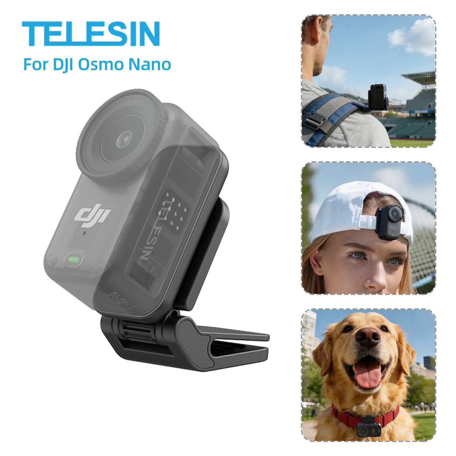 TELESIN Magnetic Cap Clip Mount 360°Rotation 240° Adjustable Angle Backpack Clip for DJI Osmo Nano for Outdoor Sports Backpack
TELESIN Magnetic Cap Clip Mount 360°Rotation 240° Adjustable Angle Backpack Clip for DJI Osmo Nano for Outdoor Sports Backpack