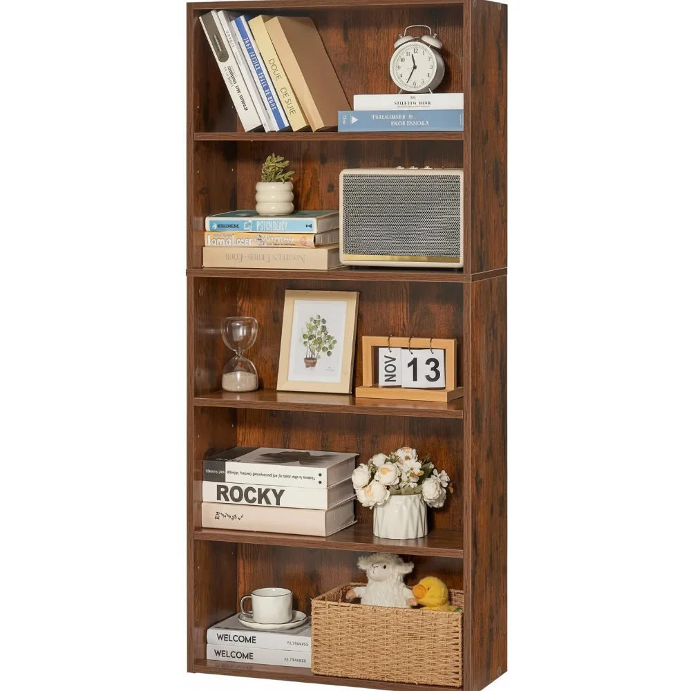 5-Tier Narrow Bookshelf, 53" Adjustable Wooden Bookcase for Living Room, Bedroom & Office Storage
5-Tier Narrow Bookshelf, 53" Adjustable Wooden Bookcase for Living Room, Bedroom & Office Storage