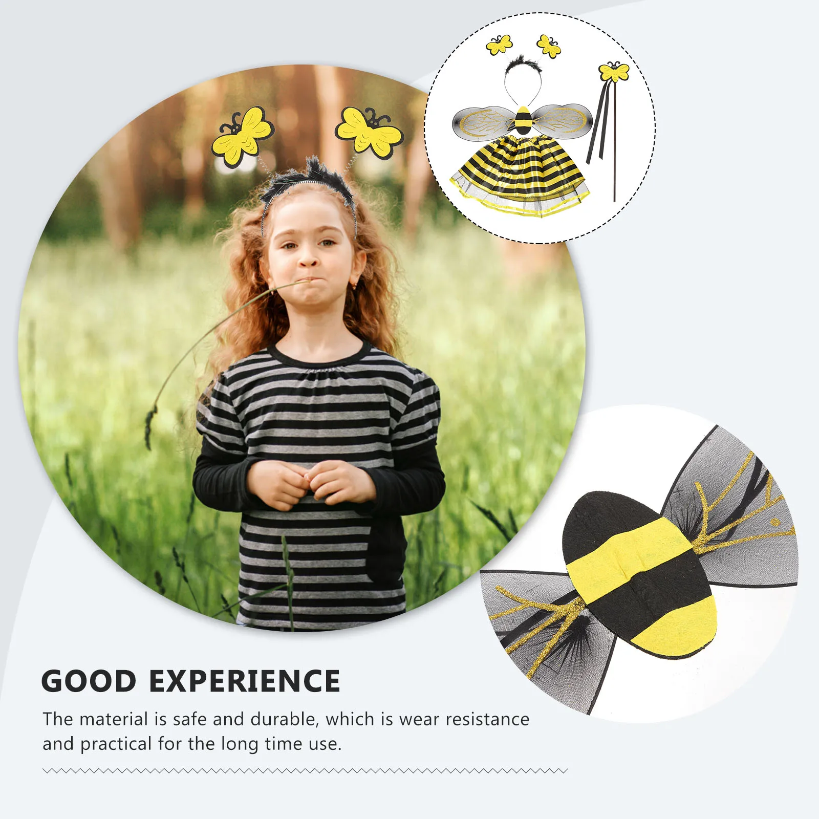 1 Set For Kids With Wings Headband Skirt Wand Halloween Cosplay Party Performance Outfit Animal Costume Set Stage Bee Wing Props
1 Set For Kids With Wings Headband Skirt Wand Halloween Cosplay Party Performance Outfit Animal Costume Set Stage Bee Wing Props