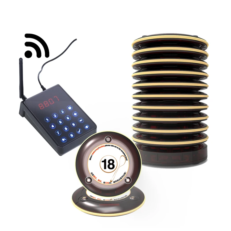 BYHUBYENG classic Design Wireless 10 Coaster Pager 1 set Guest Call Waiter Paging Queuing fast food court restaurant pager
BYHUBYENG classic Design Wireless 10 Coaster Pager 1 set Guest Call Waiter Paging Queuing fast food court restaurant pager