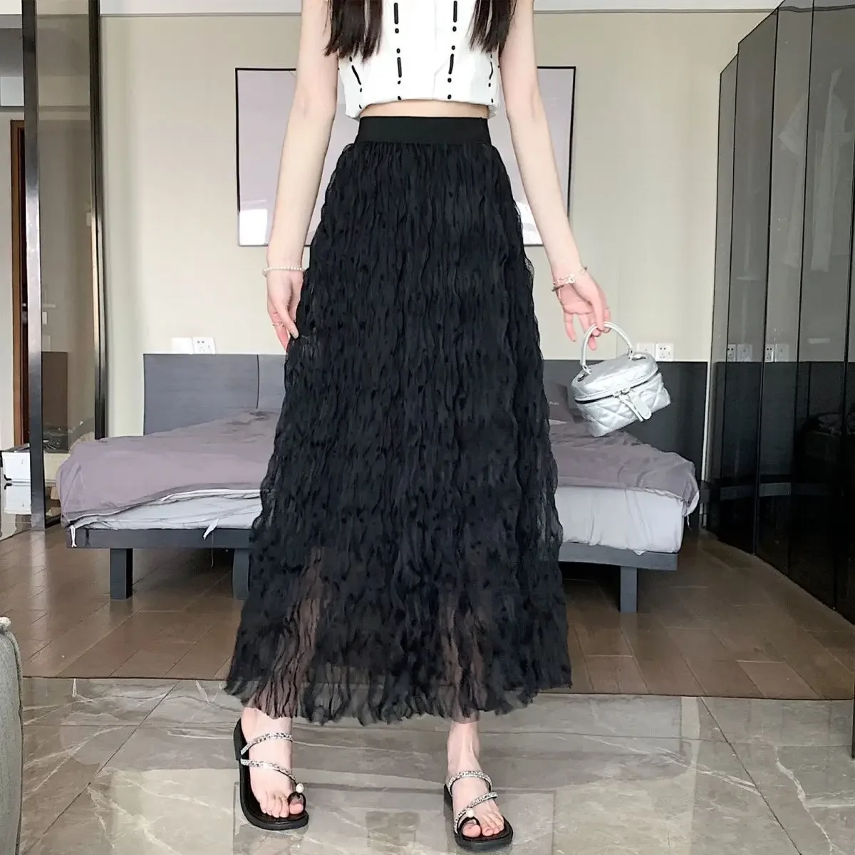 Французская сетчатая юбка. Летняя милая и нежная абрикосовая длинная юбка. Плиссированная юбка с высокой талией.
Французская сетчатая юбка. Летняя милая и нежная абрикосовая длинная юбка. Плиссированная юбка с высокой талией.