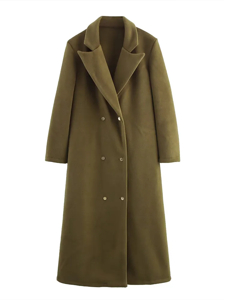 European style new women's fashion versatile temperament simple solid color double-breasted woolen coat
European style new women's fashion versatile temperament simple solid color double-breasted woolen coat
