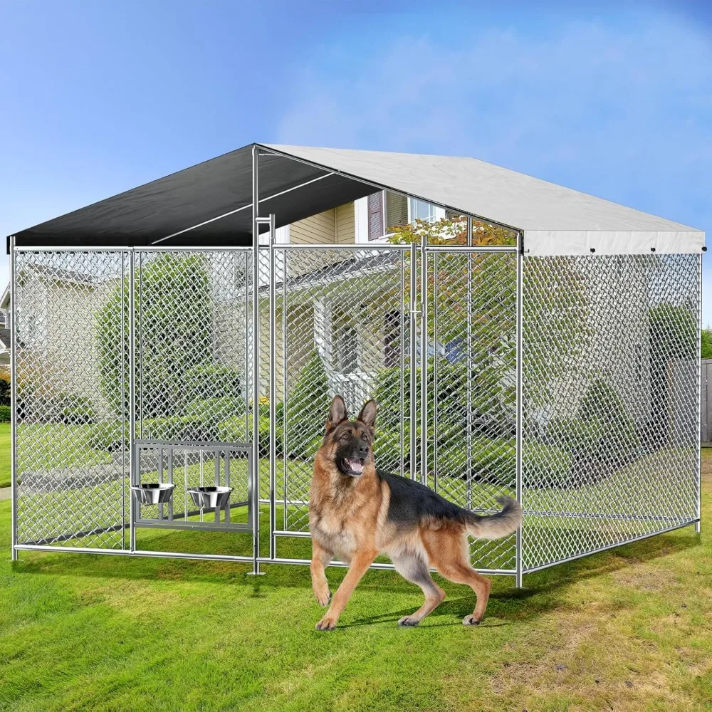 Outside Dog Kennel with Roof Heavy Duty Outdoor Dog Kennel with 2 Rotating Bowls and Updated Secure Lock Large Dog Kennel with R
Outside Dog Kennel with Roof Heavy Duty Outdoor Dog Kennel with 2 Rotating Bowls and Updated Secure Lock Large Dog Kennel with R