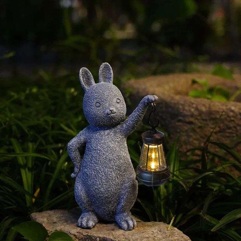 New Chinese Solar Powered Outdoor Courtyard Lights Garden Landscape Lawn Lamp Creative Resin Cute Rabbit Statues Decoration, 1pc
New Chinese Solar Powered Outdoor Courtyard Lights Garden Landscape Lawn Lamp Creative Resin Cute Rabbit Statues Decoration, 1pc