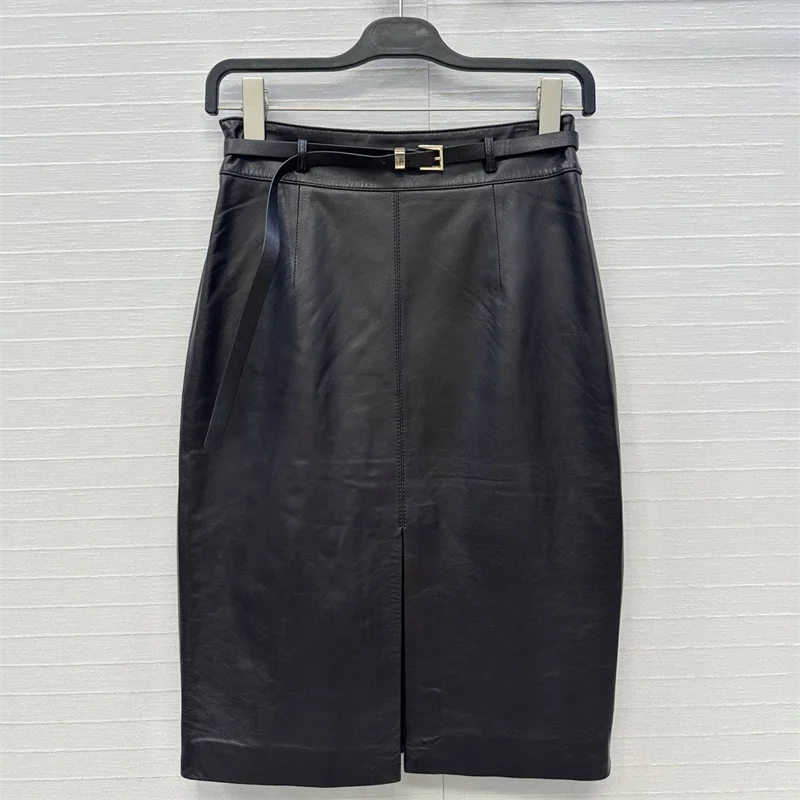 Women's skirt New high-quality sheepskin slim women's half skirt for autumn 2025 Belt decoration long skirt straight tube skirt
Women's skirt New high-quality sheepskin slim women's half skirt for autumn 2025 Belt decoration long skirt straight tube skirt