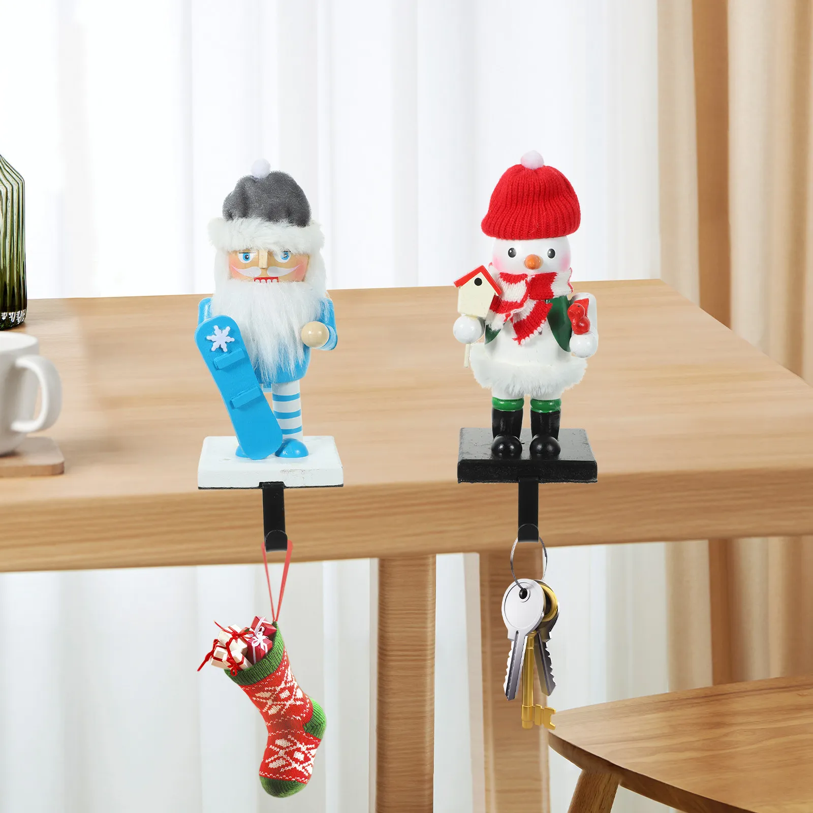 Набор из 1 шт. металлических и деревянных крючков для рождественских чулок с Снеговиком и Дедом Морозом, подвесные держатели для камина, украшения для Рождества, подарочные вешалки для полки
Набор из 1 шт. металлических и деревянных крючков для рождественских чулок с Снеговиком и Дедом Морозом, подвесные держатели для камина, украшения для Рождества, подарочные вешалки для полки