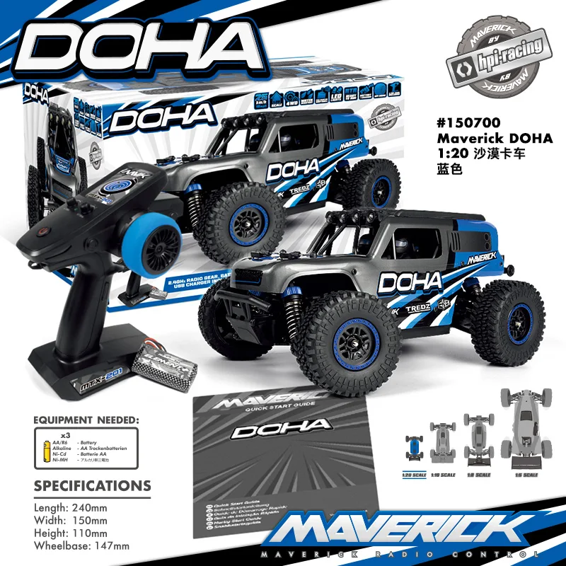 Радиоуправляемый внедорожник Maverick Doha 1/20, полноприводный, высокоскоростной, для детей и взрослых
Радиоуправляемый внедорожник Maverick Doha 1/20, полноприводный, высокоскоростной, для детей и взрослых