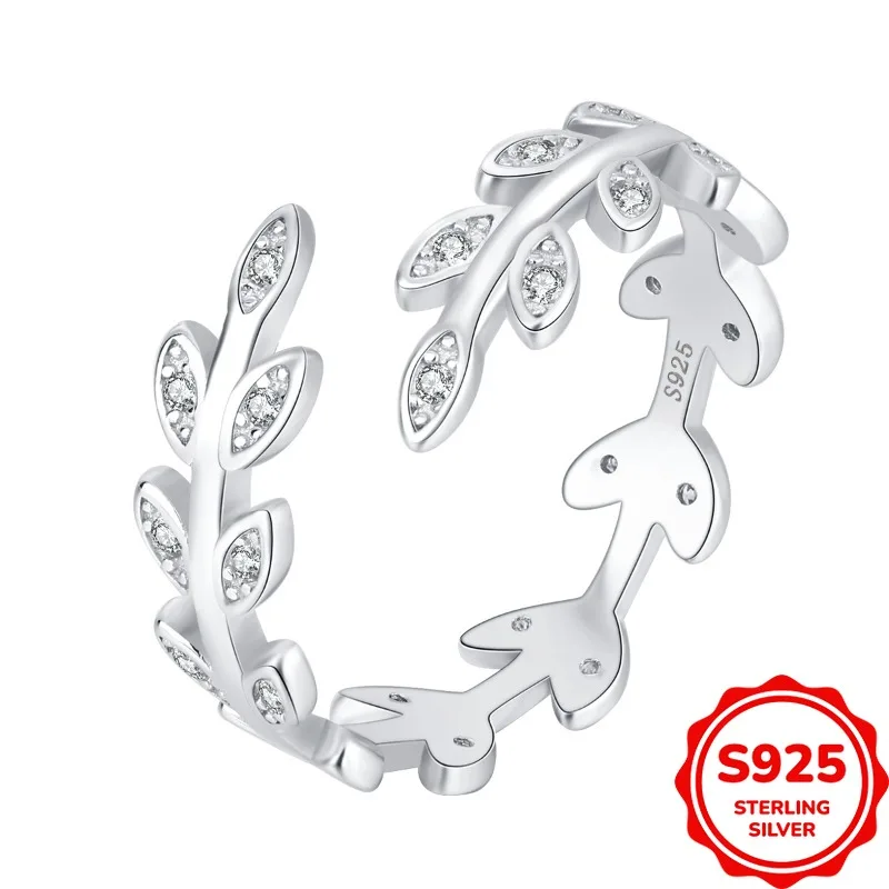 Niche Design Authentic S925 Silver Branch and Leaf Vine Open Mouth Women's Ring 
Niche Design Authentic S925 Silver Branch and Leaf Vine Open Mouth Women's Ring