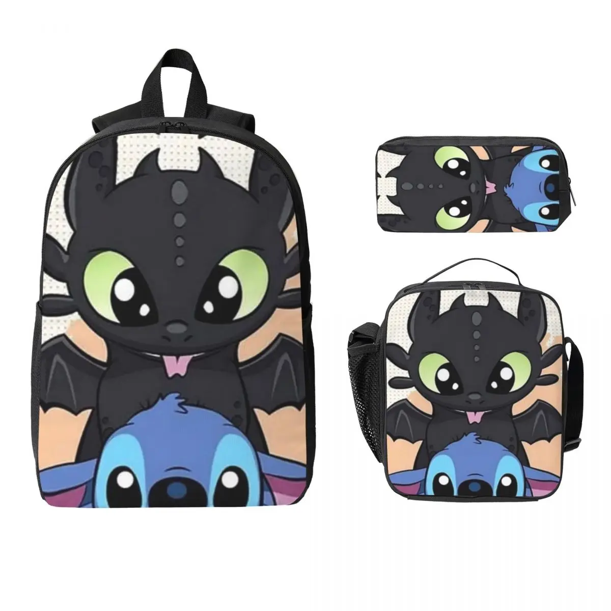 Рюкзак Chibi Toothless Stitch и милый детский рюкзак Ess, школьная сумка для мальчиков и девочек, 3 шт., изолированная сумка для обеда, пенал
Рюкзак Chibi Toothless Stitch и милый детский рюкзак Ess, школьная сумка для мальчиков и девочек, 3 шт., изолированная сумка для обеда, пенал