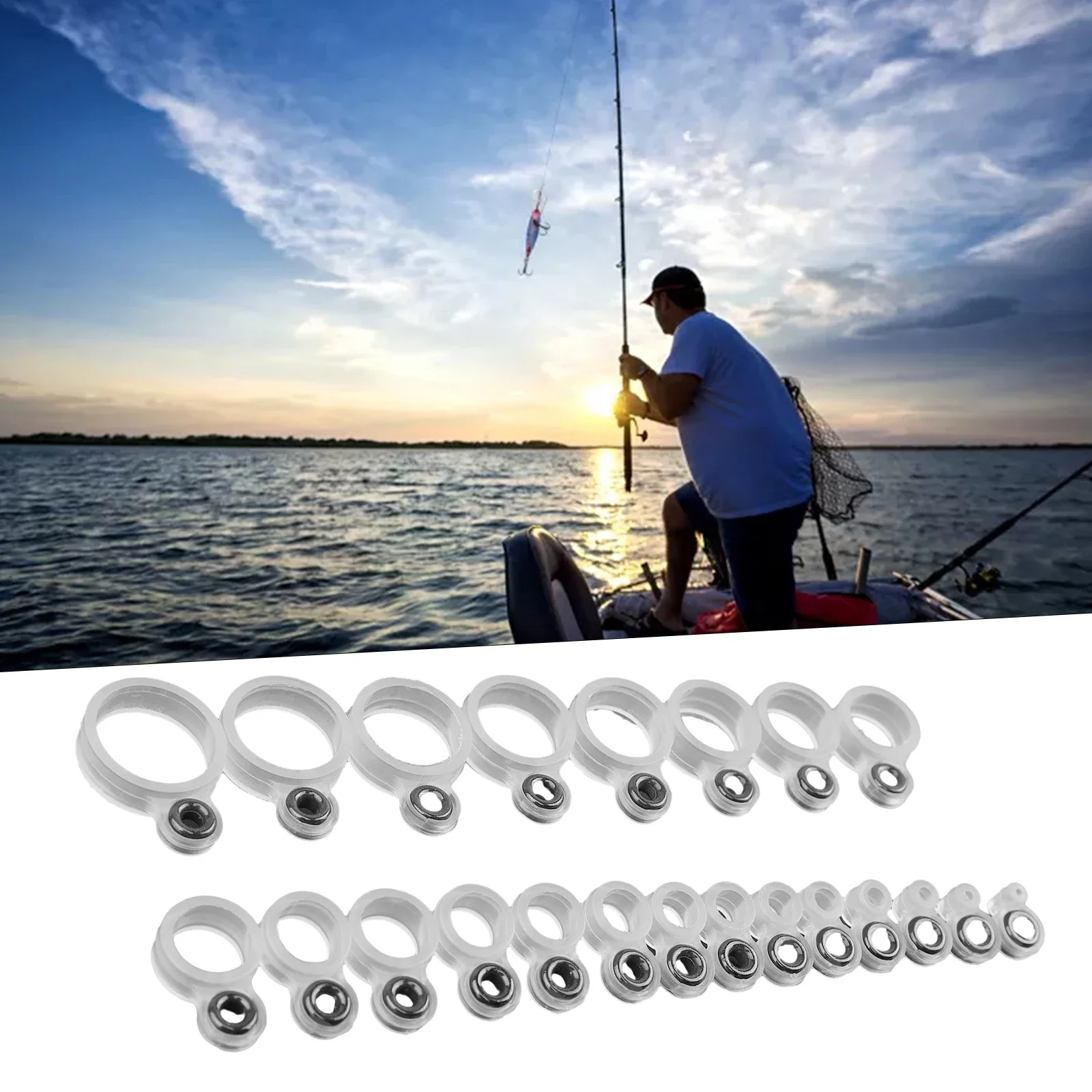 14/22 Pcs Silicone Fishing Rod Guide Wire Ceramic Ring Tip Repair Kit Line Guides Pole Guide Ring Over Wire Ring
14/22 Pcs Silicone Fishing Rod Guide Wire Ceramic Ring Tip Repair Kit Line Guides Pole Guide Ring Over Wire Ring