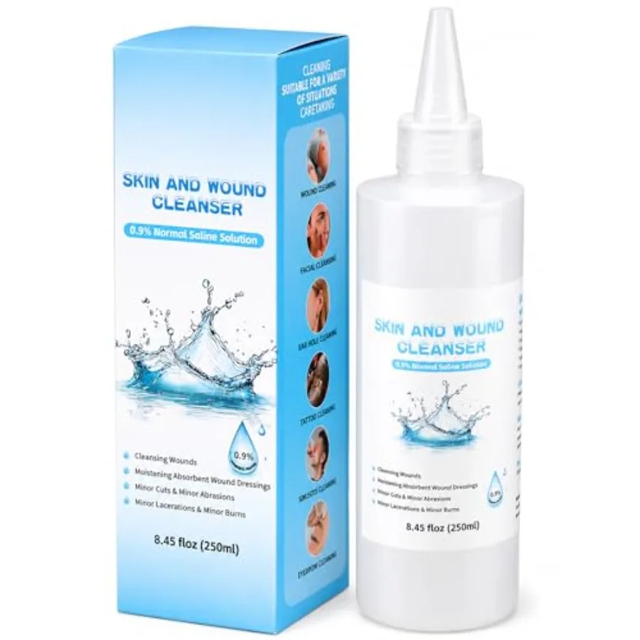 250ml 0.9% Saline Solution, Skin and Wound Cleanser for Cuts, Abrasions and Minor Burns, Gentle Non-irritating Wound Care, Cont
250ml 0.9% Saline Solution, Skin and Wound Cleanser for Cuts, Abrasions and Minor Burns, Gentle Non-irritating Wound Care, Cont