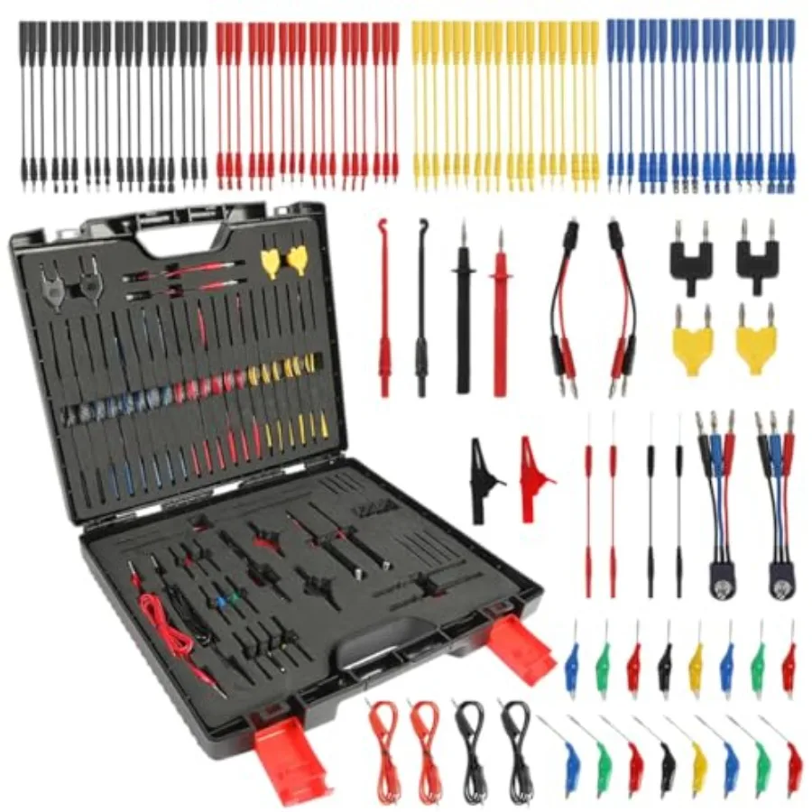 110pcs Automotive Circuit Test Leads Kit Multimeter Test Leads with Alligator Clips Black Carrying Case for Relay Tester Electr
110pcs Automotive Circuit Test Leads Kit Multimeter Test Leads with Alligator Clips Black Carrying Case for Relay Tester Electr