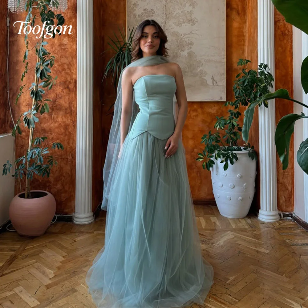 Toofgon Strapless Satin Tulle Long Formal Prom Dresses Sleeveless Shawls Women A Line Special Party Evening Gown 2027 Customized
Toofgon Strapless Satin Tulle Long Formal Prom Dresses Sleeveless Shawls Women A Line Special Party Evening Gown 2027 Customized