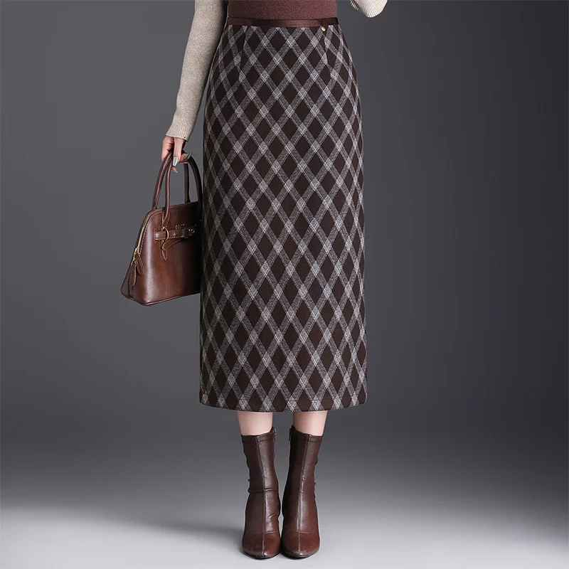 Женская шерстяная юбка миди с высокой талией, облегающая, в клетку, с разрезом, на весну-осень-зиму, модная, винтажная, S...
Женская шерстяная юбка миди с высокой талией, облегающая, в клетку, с разрезом, на весну-осень-зиму, модная, винтажная, S...