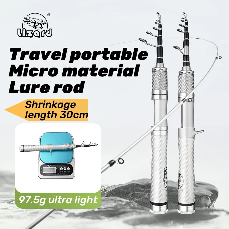 LIZARD Portable mini Lure telescopic carbon and lighterweight Shrinkage length 30cm weight only 98g fishing rod
LIZARD Portable mini Lure telescopic carbon and lighterweight Shrinkage length 30cm weight only 98g fishing rod