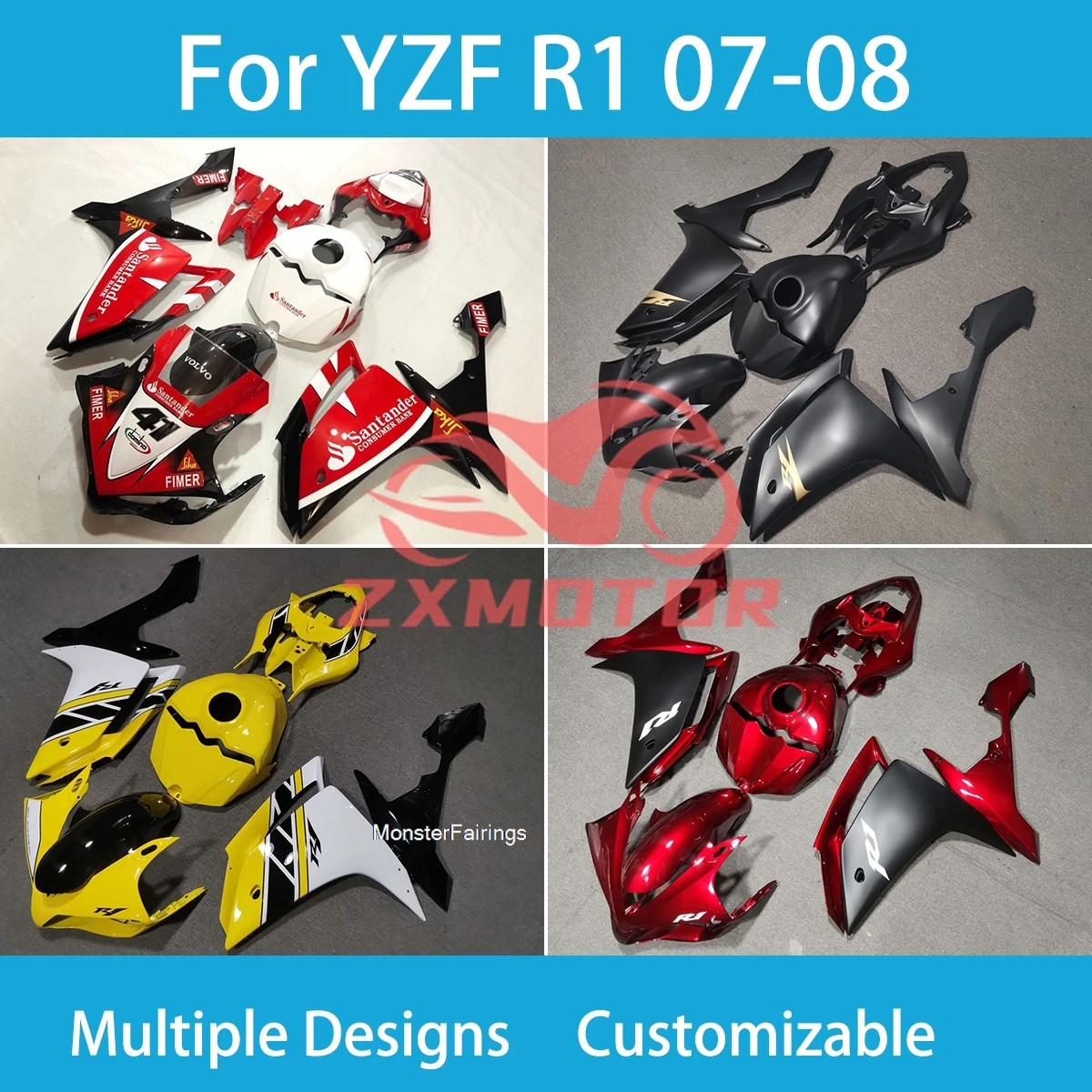 YZF-R1 2007 2008, полный обтекатель для Yamaha YZF R1 07 08 ZXMT, аксессуар для мотоцикла, полный комплект обтекателя, комплект кузова
YZF-R1 2007 2008, полный обтекатель для Yamaha YZF R1 07 08 ZXMT, аксессуар для мотоцикла, полный комплект обтекателя, комплект кузова