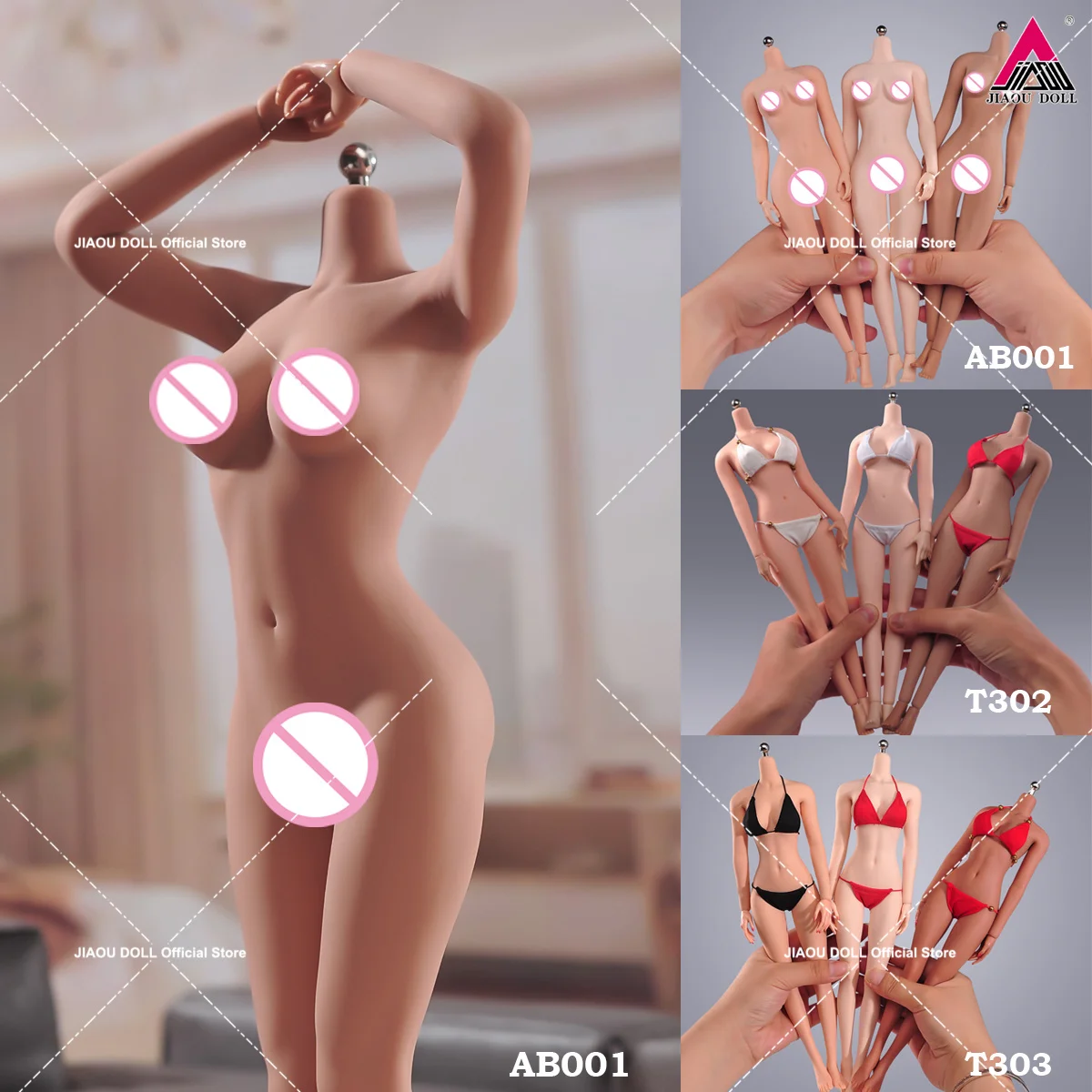 AB001 T302 T303 1/6 Scale Super Flexible Female Seamless Body Stell Skeleton 12'' Big Breast Action Figure Body Doll Model
AB001 T302 T303 1/6 Scale Super Flexible Female Seamless Body Stell Skeleton 12'' Big Breast Action Figure Body Doll Model