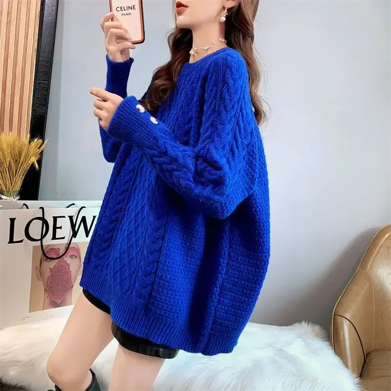 O-Neck Solid Color Knitted Button Casual Sweaters Female Clothing 2024 Winter Loose Korean Pullovers All-match Warm Tops F104
O-Neck Solid Color Knitted Button Casual Sweaters Female Clothing 2024 Winter Loose Korean Pullovers All-match Warm Tops F104