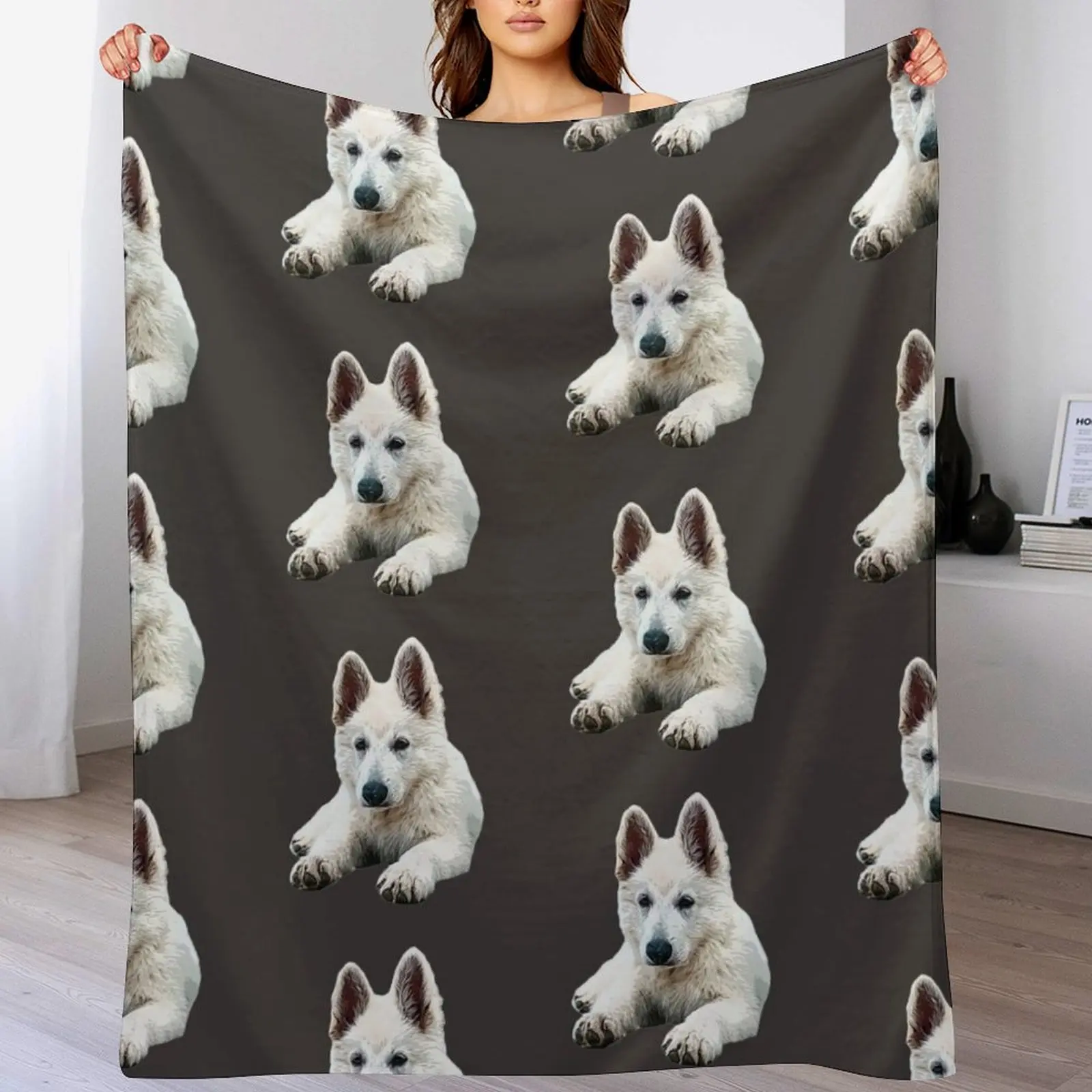 White Swiss Shepherd Puppy Dog Cute Throw Blanket Fluffy Cozy Throw Blanket for Home Decor
White Swiss Shepherd Puppy Dog Cute Throw Blanket Fluffy Cozy Throw Blanket for Home Decor
