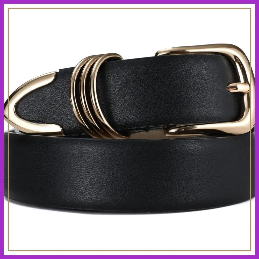 Women's Leather Belt with Gold Buckle, Fashion Waist Belt for Jeans, Elegant Gift for Women
Women's Leather Belt with Gold Buckle, Fashion Waist Belt for Jeans, Elegant Gift for Women
