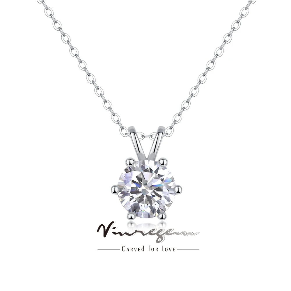 Vinregem Passed Test 3EX VVS1 D Color 8 MM Real Moissanite Diamond Simple Pendant Necklace for Women 925 Sterling Silver Jewelry
Vinregem Passed Test 3EX VVS1 D Color 8 MM Real Moissanite Diamond Simple Pendant Necklace for Women 925 Sterling Silver Jewelry