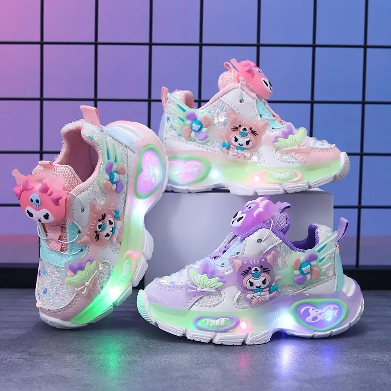 Детские кроссовки Sanrio Cute Kuromi с подсветкой, весенние повседневные кеды для девочек, спортивная обувь для малышей, нескользящие теннисные туфли для младенцев
Детские кроссовки Sanrio Cute Kuromi с подсветкой, весенние повседневные кеды для девочек, спортивная обувь для малышей, нескользящие теннисные туфли для младенцев