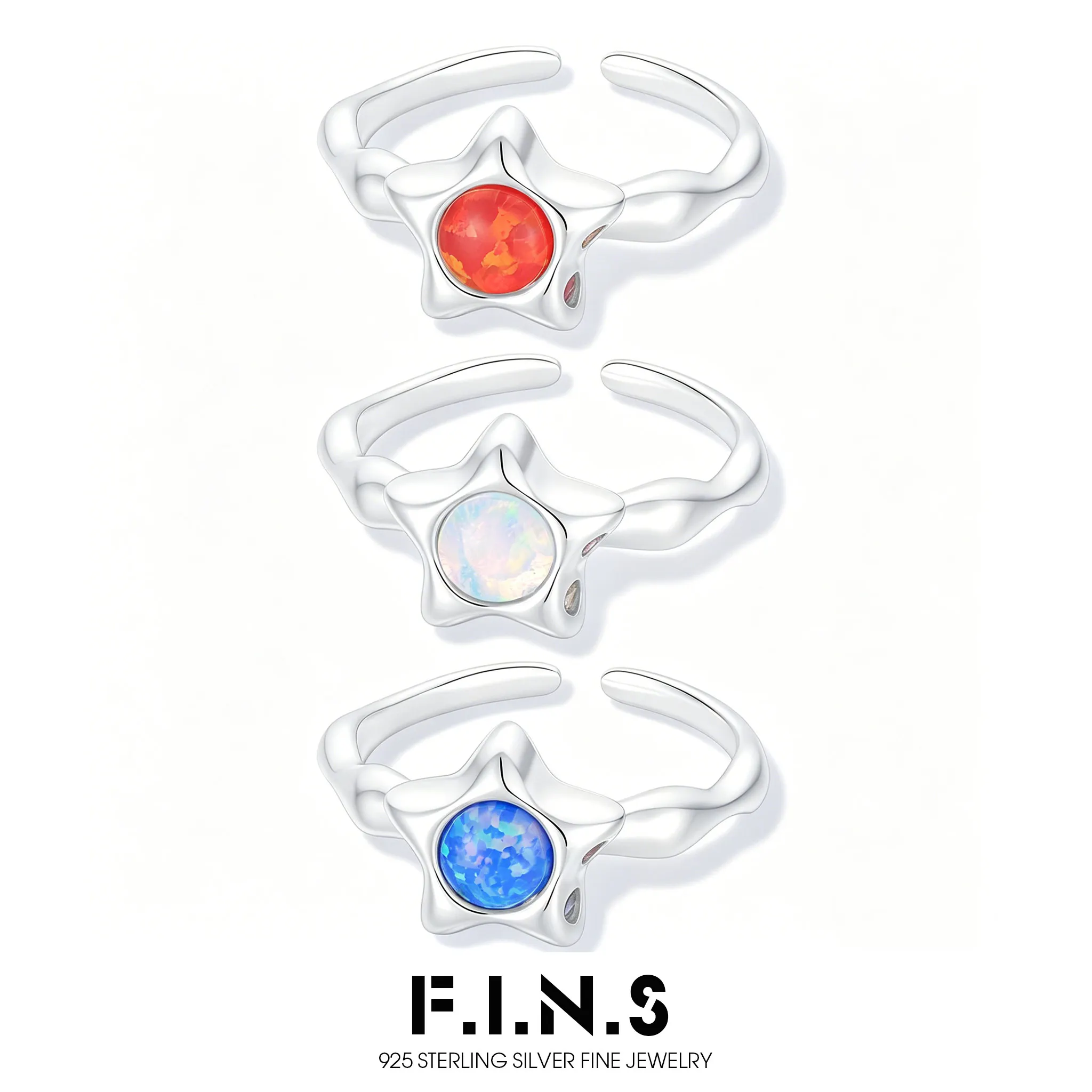 F.I.N.S Original Starry S925 Silver Ring for Women Elegant Design Luxury Opal Five-Pointed Star Open Adjustable Finger Jewelry
F.I.N.S Original Starry S925 Silver Ring for Women Elegant Design Luxury Opal Five-Pointed Star Open Adjustable Finger Jewelry