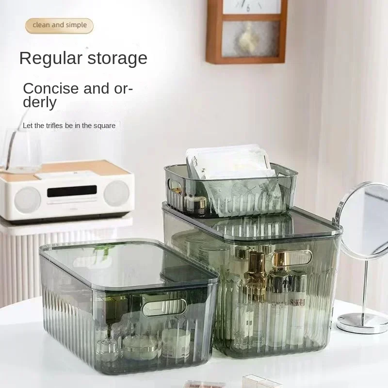 Transparent Storage Basket With Handle Light Luxury Desktop Cosmetic Plastic Drawer With Lid Wardrobe Sundries Toy Storage Box
Transparent Storage Basket With Handle Light Luxury Desktop Cosmetic Plastic Drawer With Lid Wardrobe Sundries Toy Storage Box