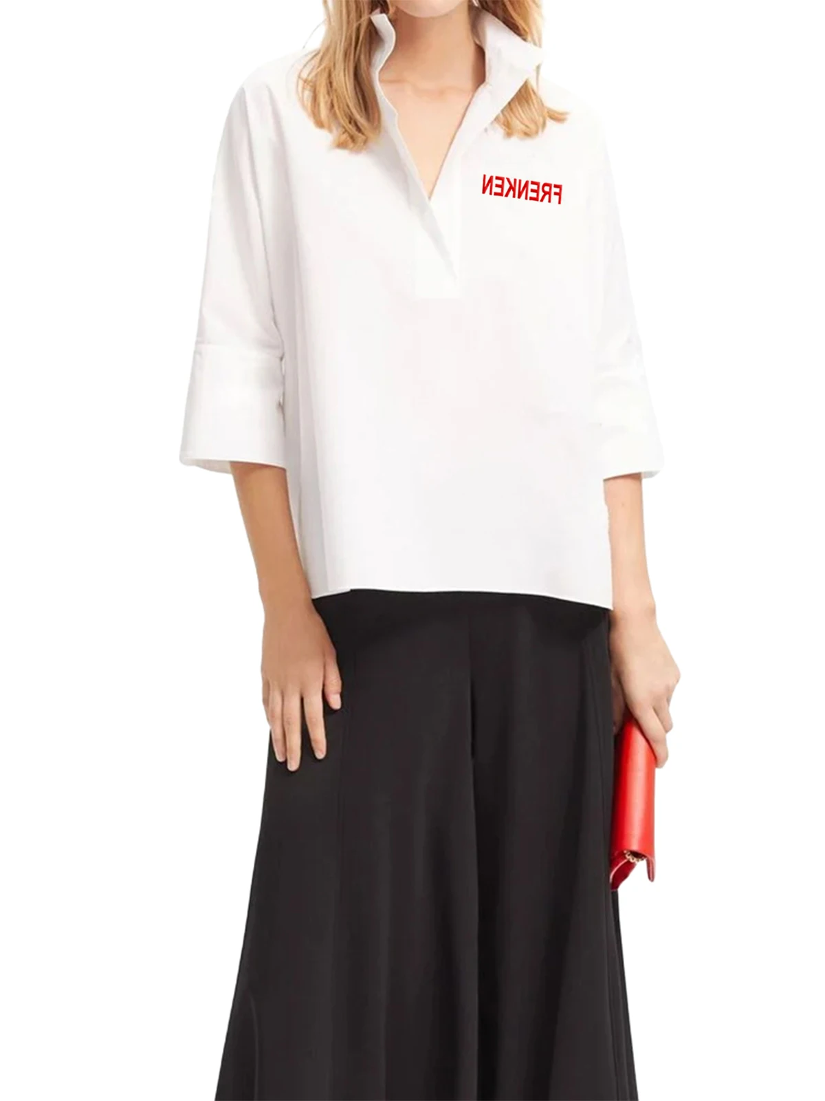 Frenken, Women's Shirts, Elegant Temperament, Mid-Sleeve Shirts, White Shirts, 100% Cotton, Shirts, Women's Casual, Solid Color Shirts, New Tops, Embroidered Shirts
Frenken, Women's Shirts, Elegant Temperament, Mid-Sleeve Shirts, White Shirts, 100% Cotton, Shirts, Women's Casual, Solid Color Shirts, New Tops, Embroidered Shirts