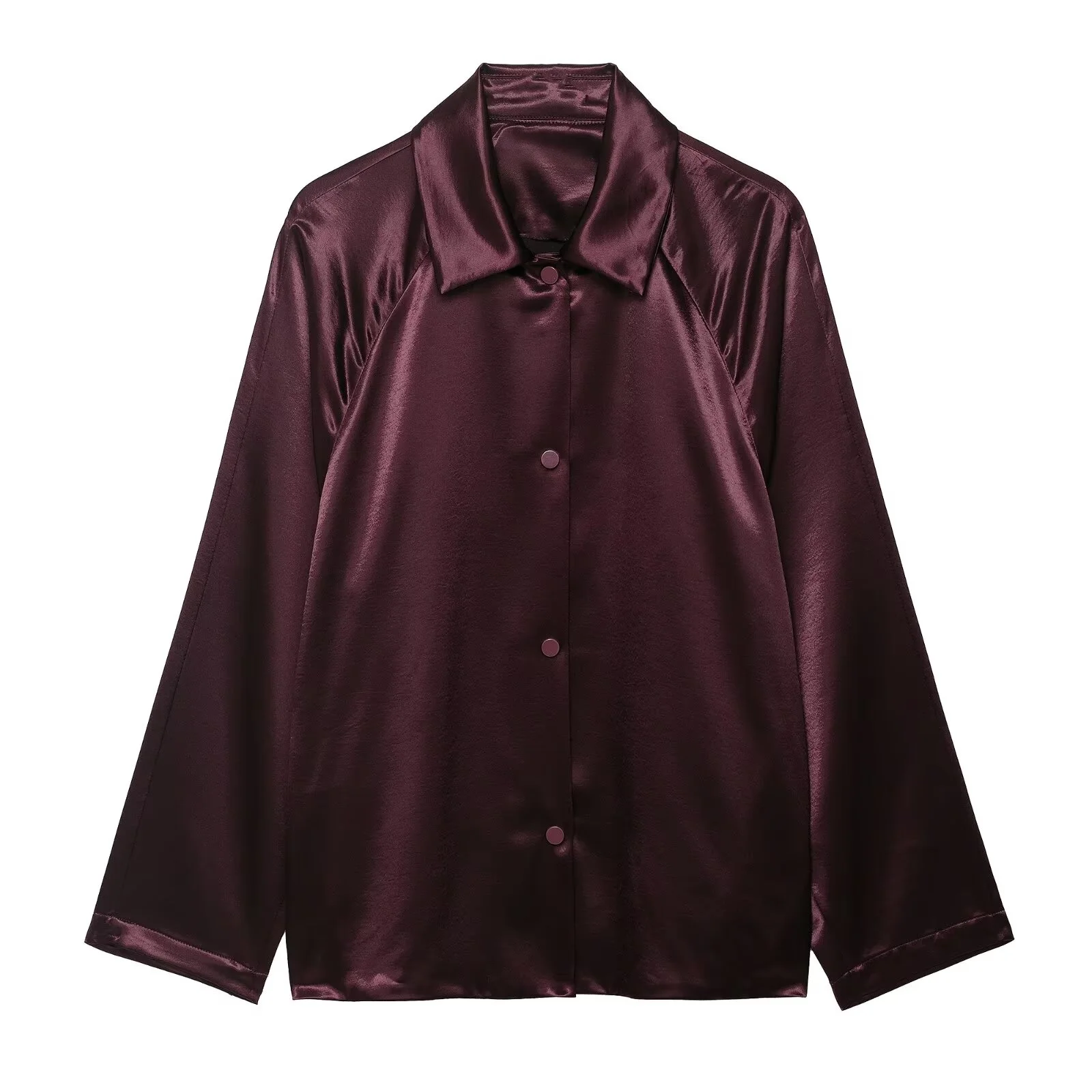 PB&ZA2025 autumn new women's casual fashion temperament simple loose lapel long sleeve satin texture jacket
PB&ZA2025 autumn new women's casual fashion temperament simple loose lapel long sleeve satin texture jacket