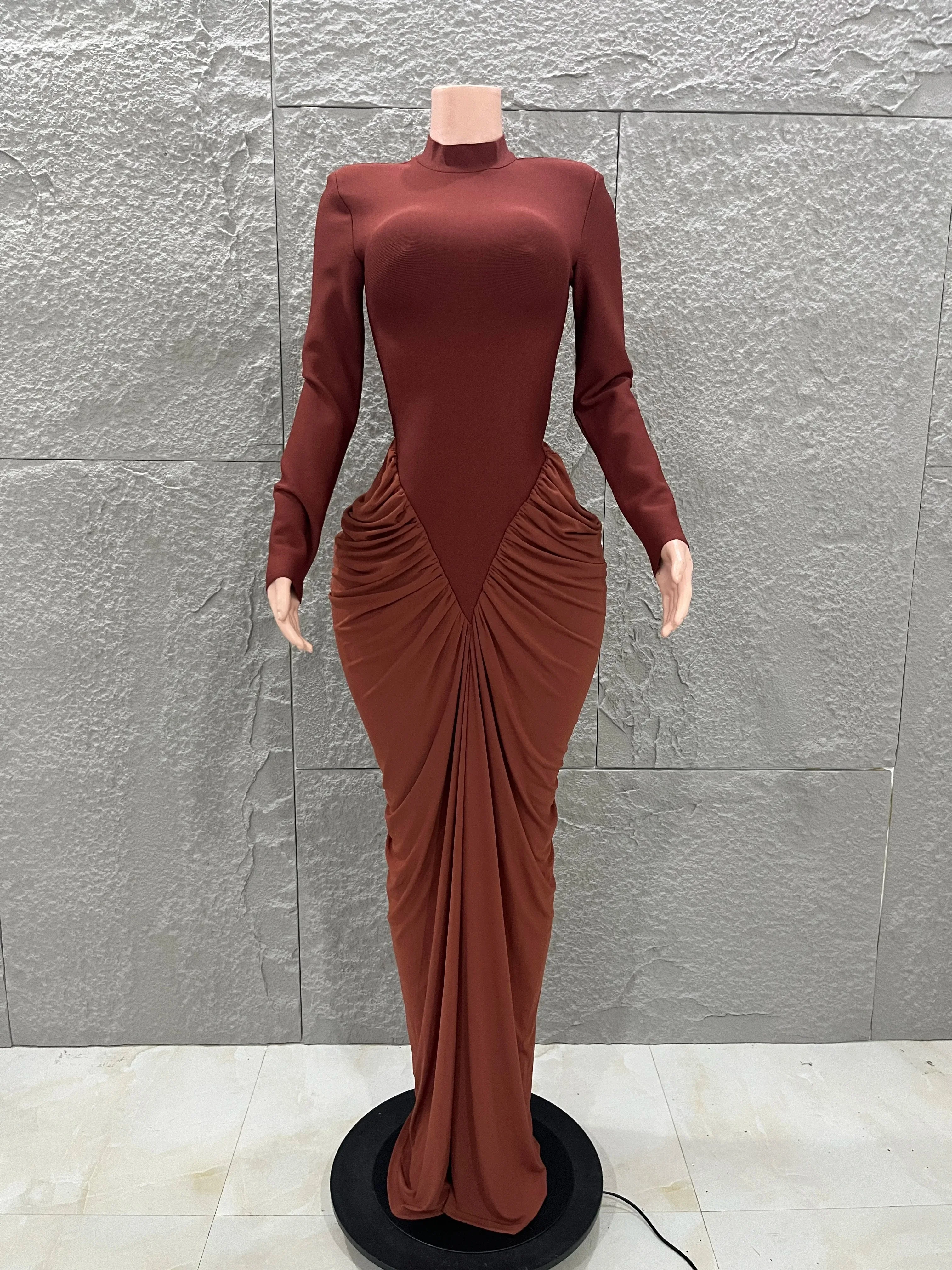 2026 New Fashion Patchwork High-Neck Long Sleeve Pleated Bandage Dress Women Elegant Causal Dresses
2026 New Fashion Patchwork High-Neck Long Sleeve Pleated Bandage Dress Women Elegant Causal Dresses