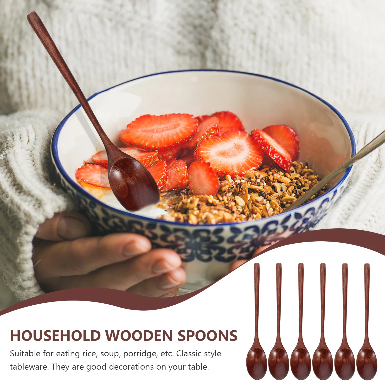 6pcs Wooden Spoon Long H Heat Insulation Anti Scalding Easy Clean Rice Soup Porridge Baby Spoons Kitchen Bar Tools 
6pcs Wooden Spoon Long H Heat Insulation Anti Scalding Easy Clean Rice Soup Porridge Baby Spoons Kitchen Bar Tools