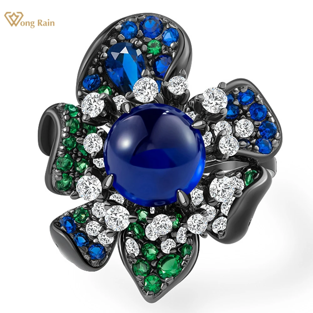 Wong Rain 100% 925 Sterling Silver 10MM Sapphire High Carbon Diamond Gemstone Flower Ring Jewelry for Women Wedding Party Gifts
Wong Rain 100% 925 Sterling Silver 10MM Sapphire High Carbon Diamond Gemstone Flower Ring Jewelry for Women Wedding Party Gifts