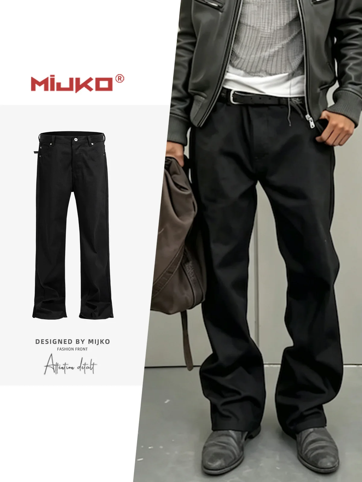 MIJKO Pure Black Raw Denim Jeans TJ179
MIJKO Pure Black Raw Denim Jeans TJ179