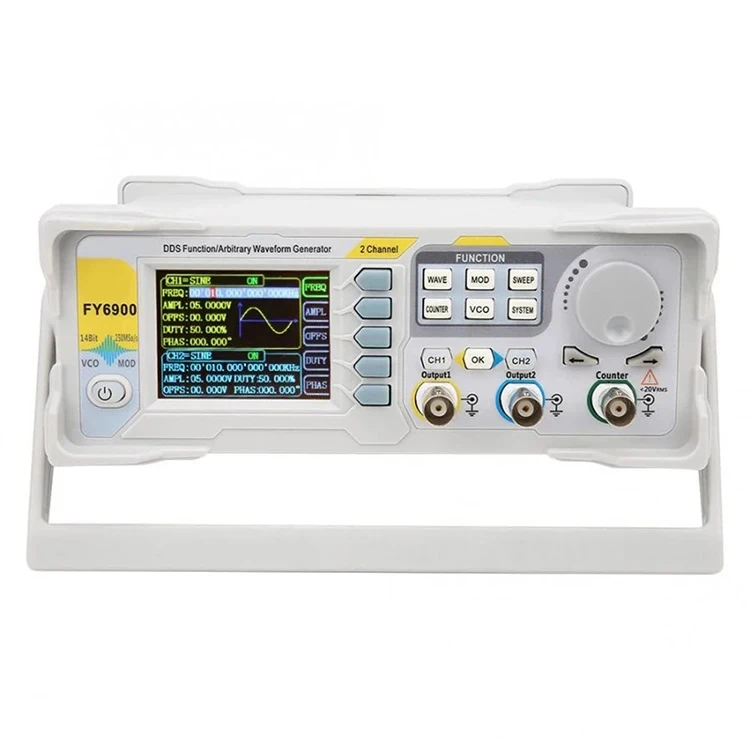 FY6900 20/30/50/60/80/100MHz DDS Function Signal Generator Dual-CH Arbitrary Waveform Generator Source Frequency Counter
FY6900 20/30/50/60/80/100MHz DDS Function Signal Generator Dual-CH Arbitrary Waveform Generator Source Frequency Counter